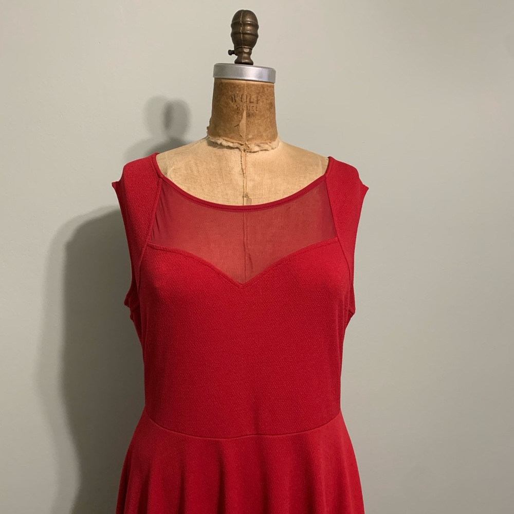 Soprano Red Sweetheart Illusion dress size 14